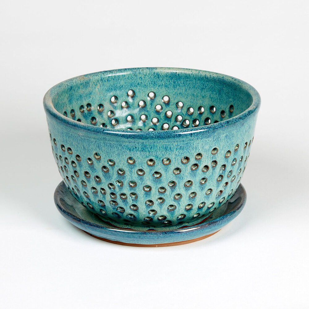 Ceramic colander.